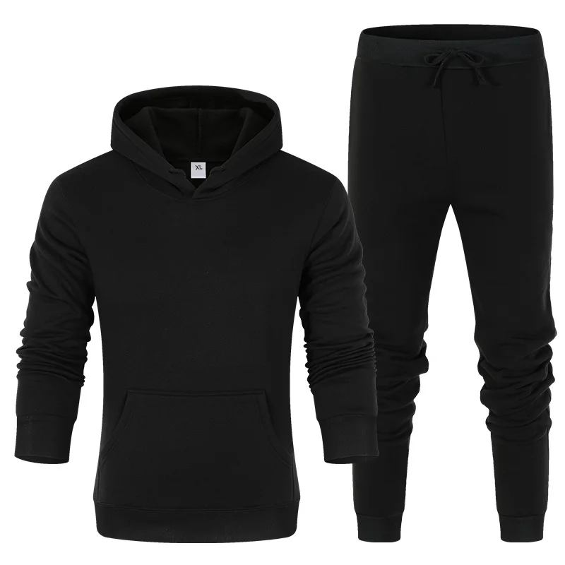 Мужской спортивный костюм с капюшоном теплый комплект из 2 предметов Осень-зима