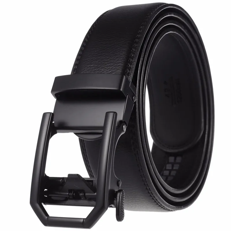 

Ремень мужской из натуральной кожи с автоматической металлической пряжкой, 3,5 см