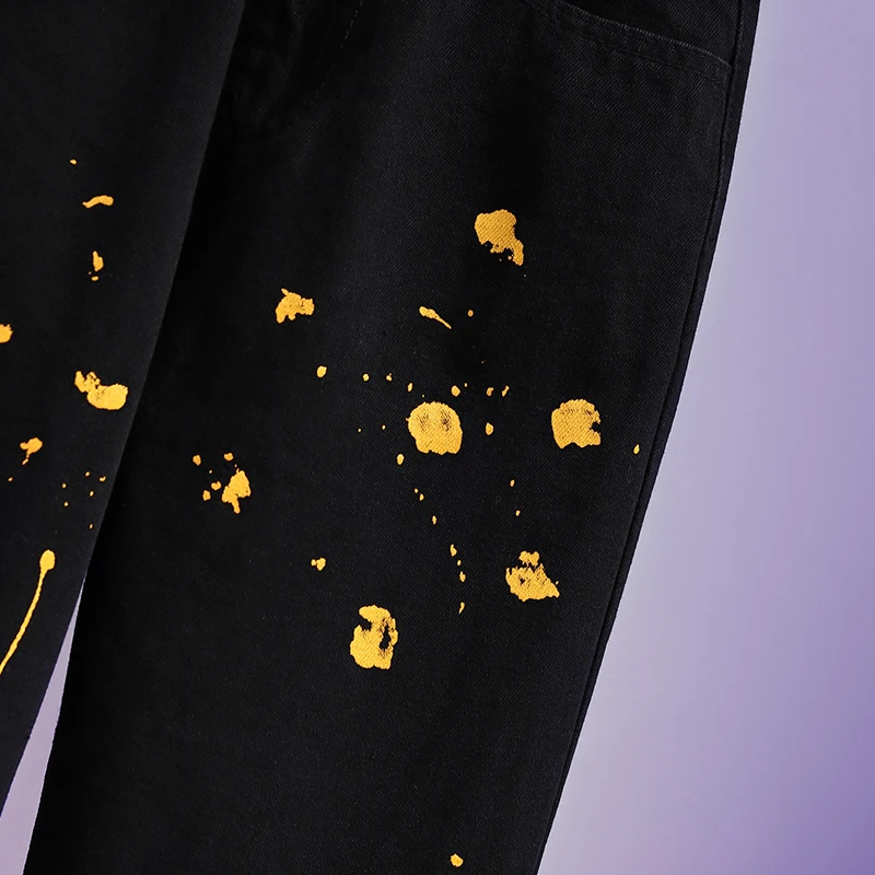 

Plus Size High Waist Print Jeans Spring Oversized Pants Women Denim Pant Loose Casual Fashion Mujer Femme Korea Trousers 2021