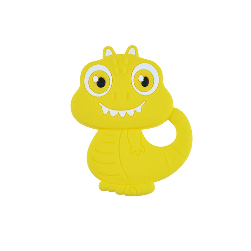 Mordedor de silicona de grado alimenticio para beb&eacute;, mordedor sin BPA para dentici&oacute;n, accesorios para chupete de lactancia, de dinosaurio de dibujos animados, 1 unidad-1