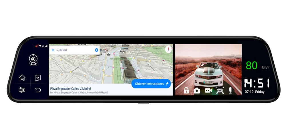 Автомобильный видеорегистратор Bluavido 1" ips, gps, 2G ram, 4G LTE, Android 8,1, камера, видео регистратор, навигация, HD 1080 P, зеркало заднего вида, видеорегистратор