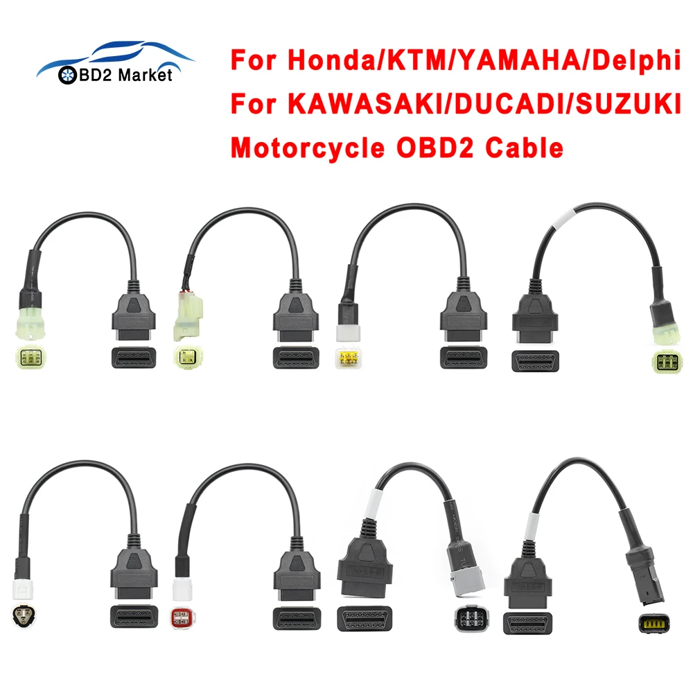 Для YAMAHA 3pin 4pin для мотоцикла OBD2 разъем HONDA/SUZUKI/DUCADI KTM 6pin Moto OBD Удлинительный