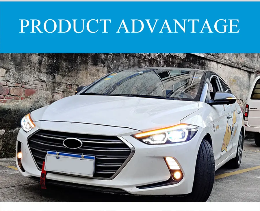 2 шт. светодиодный фары для hyundai Elantra- светодиодный автомобильный фонарь ангельские глазки полный светодиодный противотуманный фонарь светодиодный дневные ходовые огни