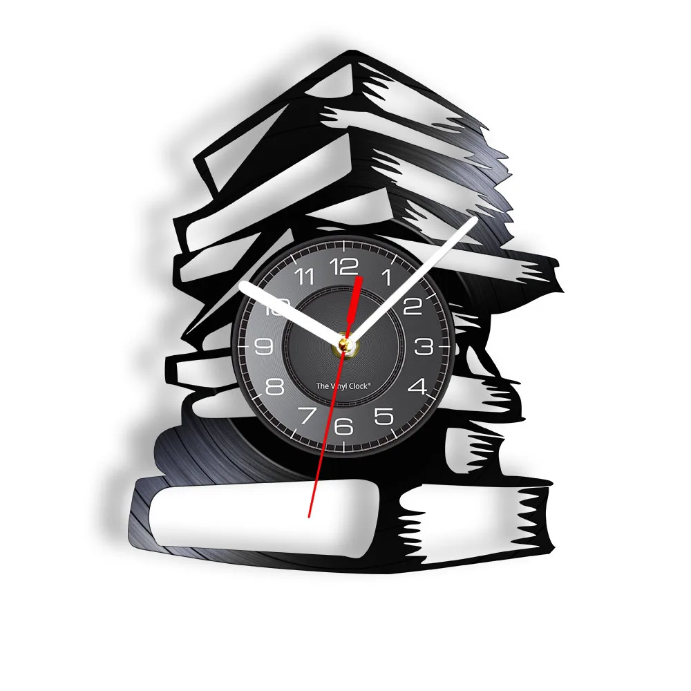 

Настенные часы с виниловой пластиной для учебников, для библиотеки, чтения, комнаты, художественного оформления книг, декора для офиса и ретро альбомов, червь в подарок