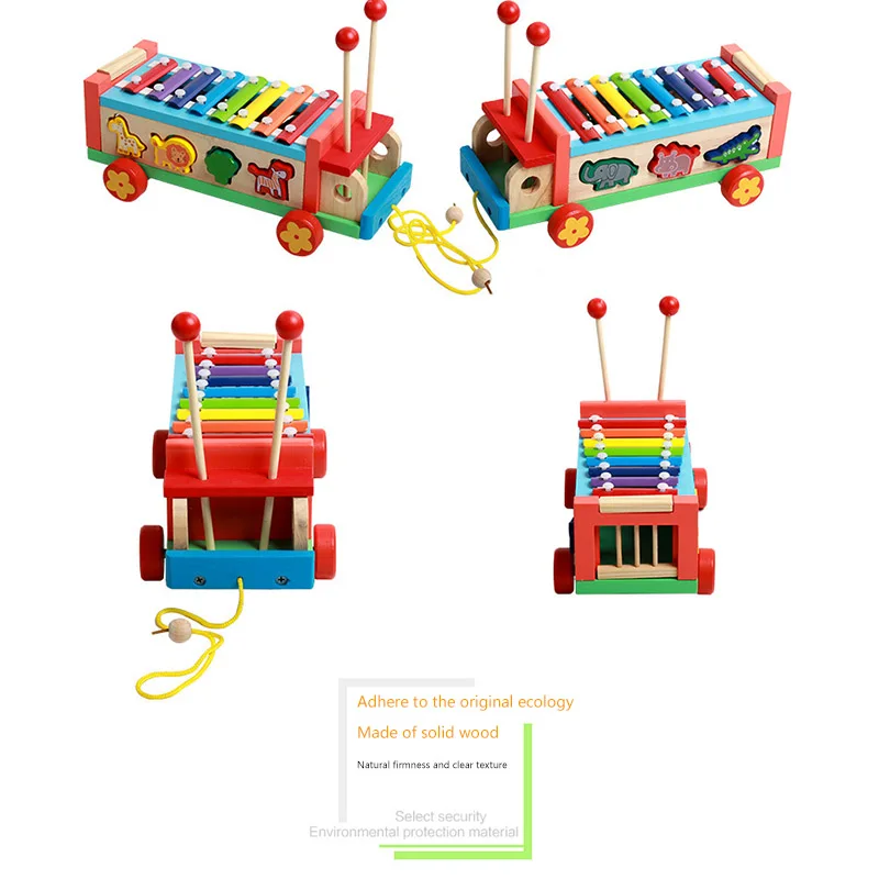 

Wooden Music Instrument Montessori Children 'S Educational Early Wooden Xylophone Toys Hand Knocking Piano Gift for child