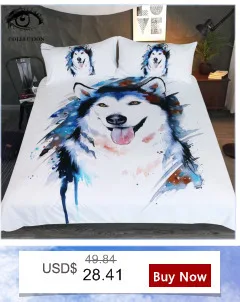 Husky by Pixie Комплект постельного белья холодного искусства с животным принтом, пододеяльник, акварельный Комплект постельного белья для детей, милая собака, домашнее животное, постельное белье из 3 предметов
