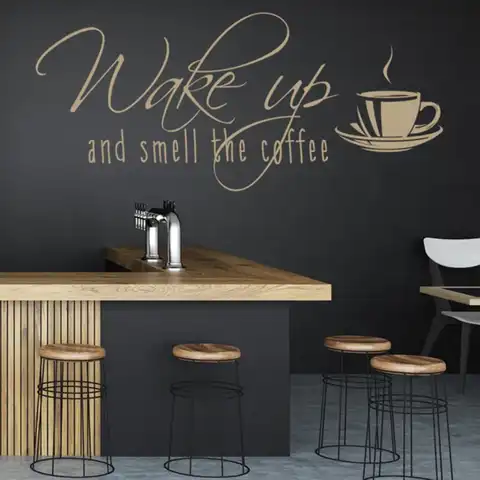 Настенные наклейки на стену с ароматом кофе, еды, напитков, кухни, водонепроницаемые Настенные обои, настенные росписи CK26