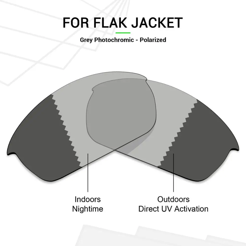 

Mryok поляризованные Сменные линзы для Oakley Flak солнечные очки к куртке Grey фотохромные