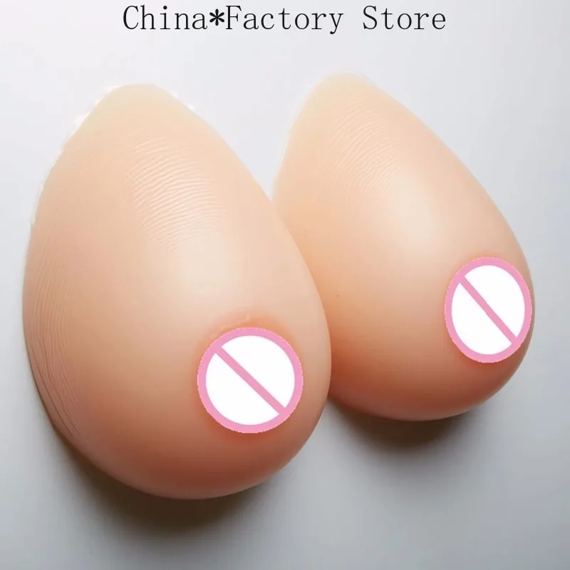 New 1000g/pair D Cup Silicone Breast Form Artificial Soft Fake Boobs Crossdresser Transgender Queen Transvestite Mastectomy Bra