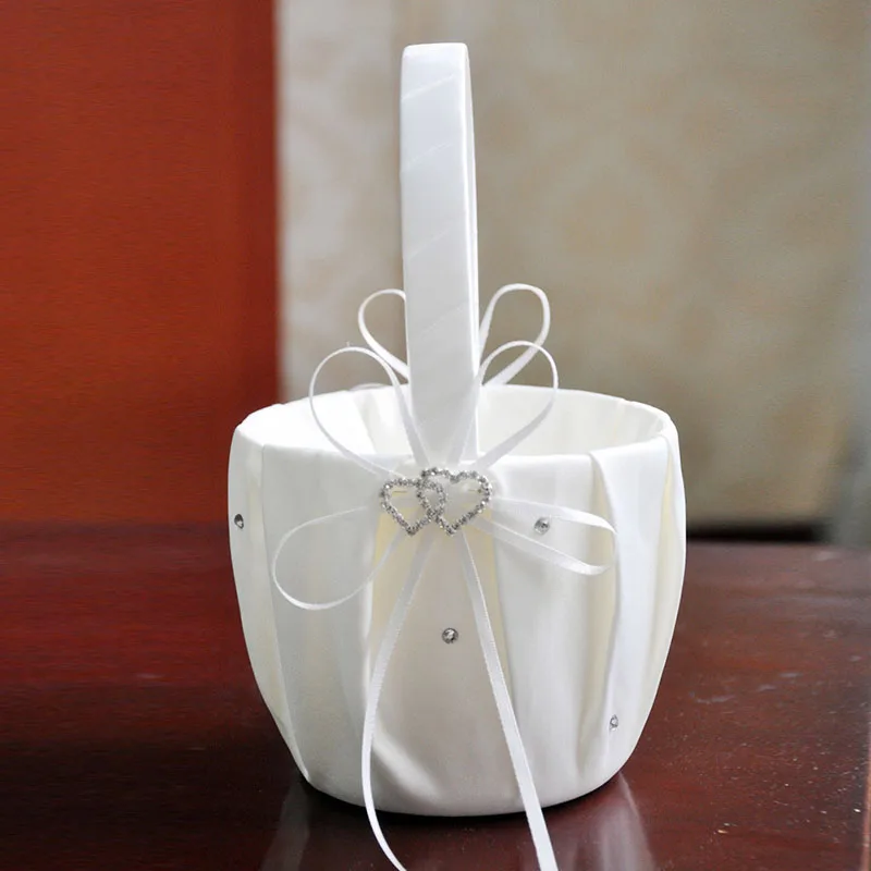 1xBanquet Engagement Wedding Bowknot Satin Flower Confetti Girl Boy Basket Nice | Дом и сад