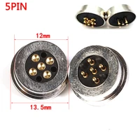 4sets spring loaded magnetic pogo pin connector 5 pin pitch 13 5 mm through hole male female 2a 5v dc power charge probe