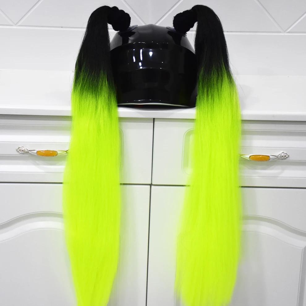 

2pcs/pair New Arrival Motorcycle Helmet Braids Wig Loose Wig Braid Motorbike Helmet Decoration Dirty Punk Ponytail