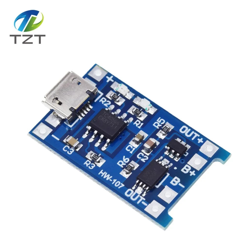 TZT тип-c/Micro USB 5V 1A 18650 TP4056 модуль зарядного устройства литиевой батареи зарядная плата с защитой двойные функции 1A li-ion