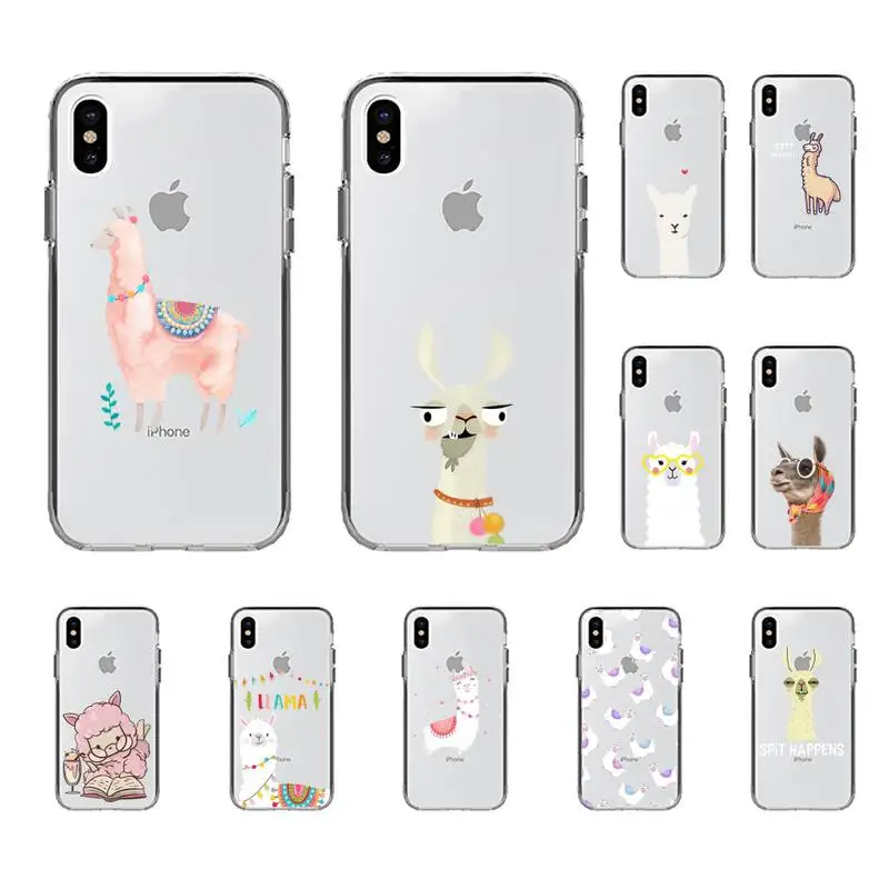 

RuiCaiCa cute lamas Alpaca animals Phone Case for iphone 13 8 7 6 6S Plus X 5S SE 2020 XR 11 12 mini pro XS MAX