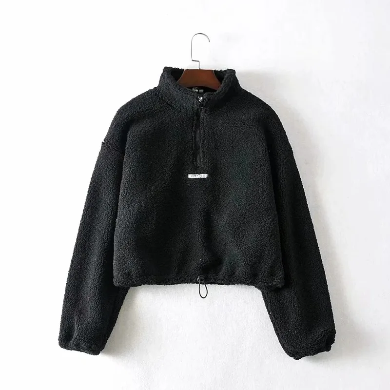 

Casual Brown Hoodie For Girls Women 2021 New Fashion Harajuku Long Sleeve Zip Up Sweatshirt Cropped Tops Clothes Women clothing