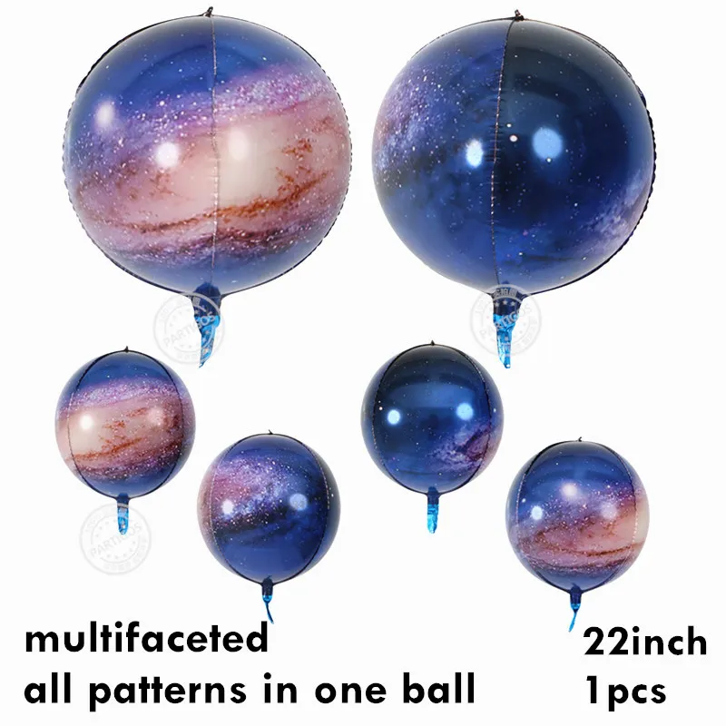 1pcs 4D Galaxy Вечерние воздушные шары космонавта, воздушные шары из фольги, воздушные шары с изображением Галактики, вечерние праздничные шары с гелием для мальчиков - Цвет: 1pcs 4D Galaxy