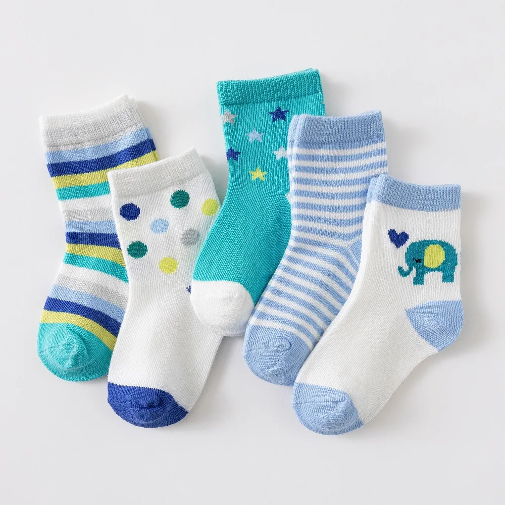 Calcetines de dibujos animados para beb&eacute; y ni&ntilde;a, calcet&iacute;n de punto de algod&oacute;n transpirable para reci&eacute;n nacido, con estampado de coraz&oacute;n, de 0 a 5 a&ntilde;os, 5 par/lote calcetines gordos calcetines ni&ntilde;os algodon-4