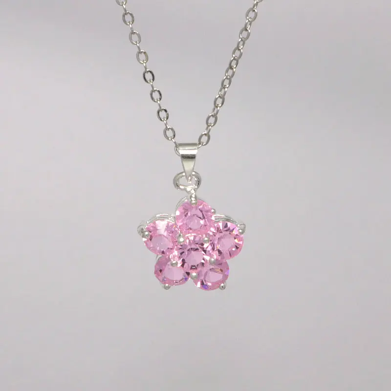 

1 шт. красивое романтическое ожерелье с розовым цветком для женщин с высококачественными очаровательными подвесками Стразы для женского по...