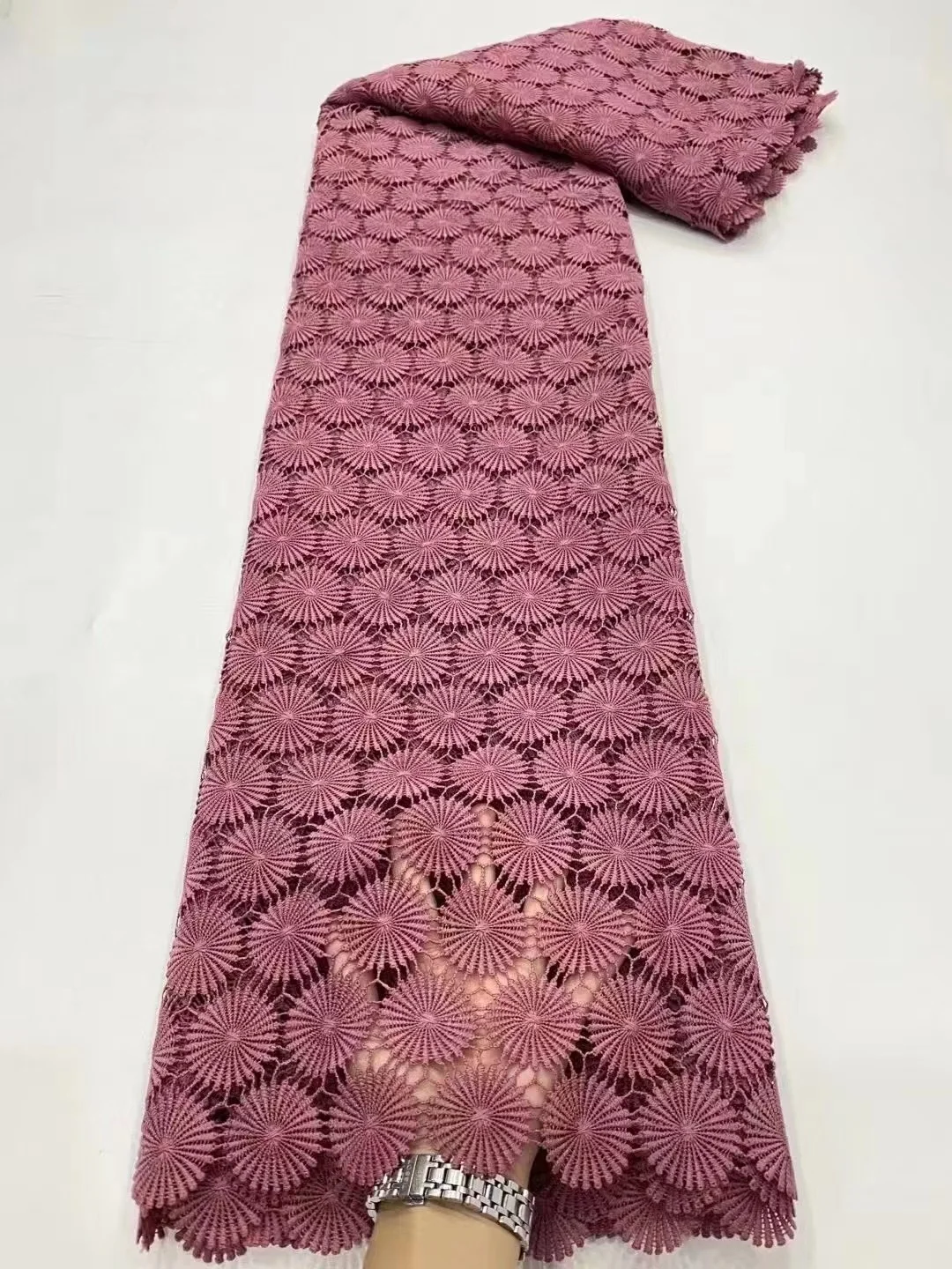 Чистый белый Африканский шнур кружевная ткань высококачественный из гипюра с