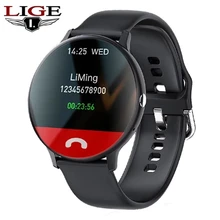 LIGE 2021 New Woman Bluetooth Phone Smart Watch Women Waterproof Sports Fitness Watch Health Tracker Music Player Smartwatch Men
