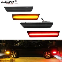 4 smoked lens front rear side marker lamps with 120 smd led lights for 08 14 dodge challenger front amber rear red