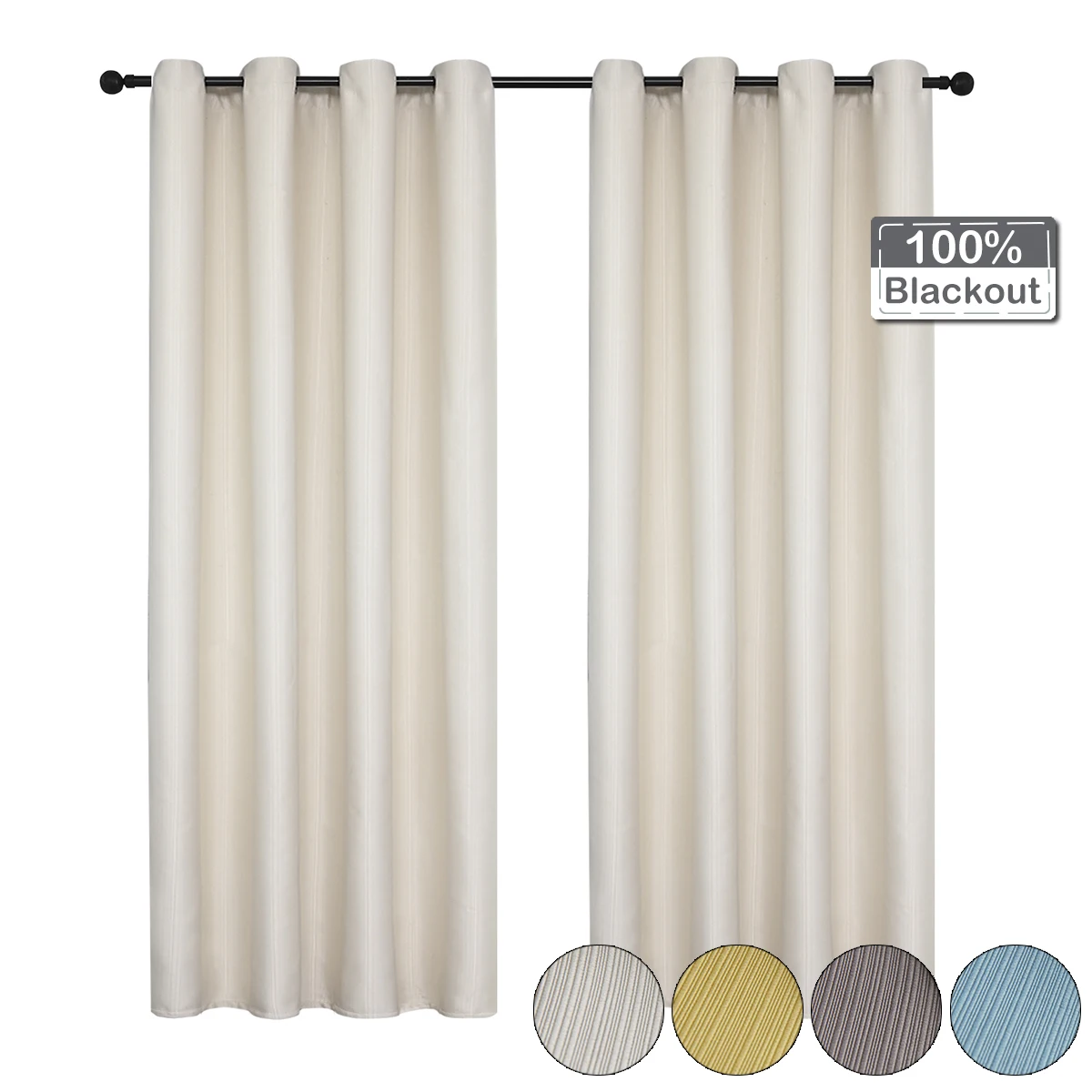 

100% Linen Blackout Curtains For Bedroom Noise Reducing Striped Drapes Full Shading Thermal Insulated Window Curtain Home Decor