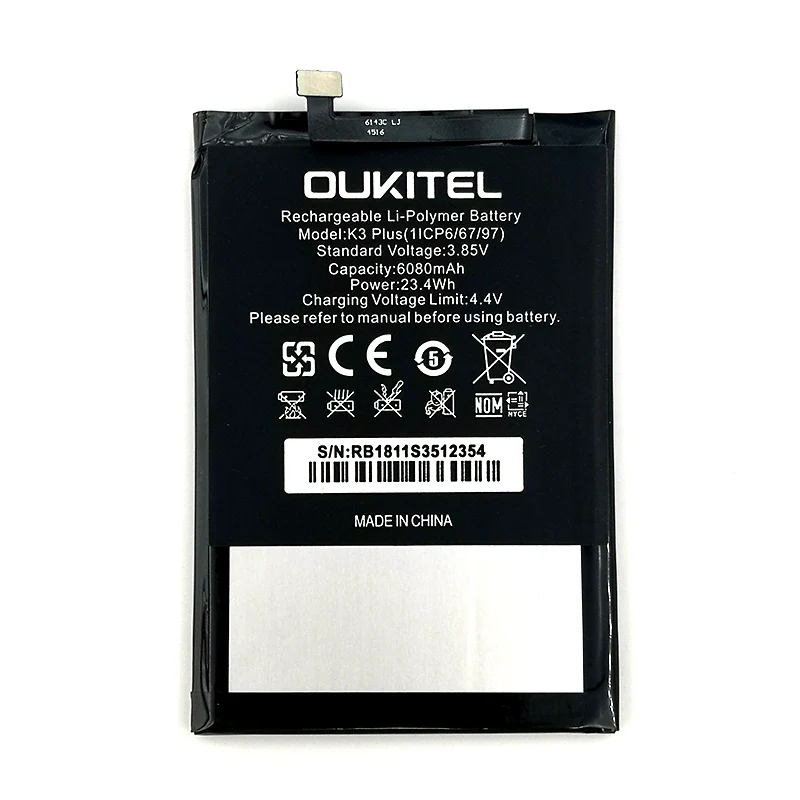 100% реальный 6000mAh K3 Аккумулятор для Oukitel PLUS мобильный телефон в наличии новая