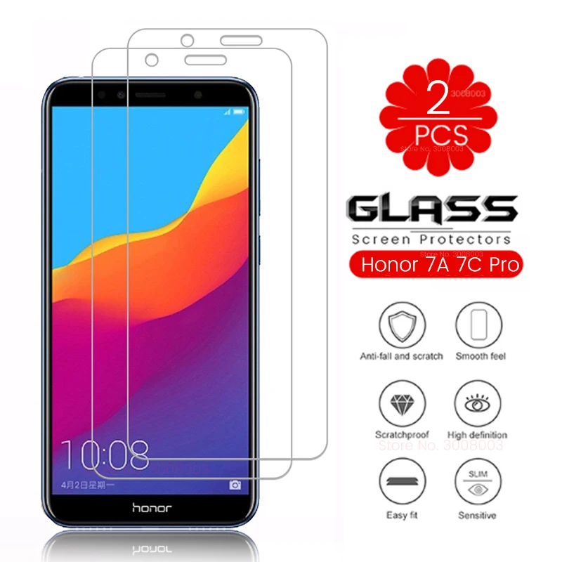 

2pcs protective glass for honor 7a 7c 7 a c a7 c7 pro 7apro 7cpro honor7a honor7c honor7apro honor7cpro dua-l22 aum-l29 aum-l41