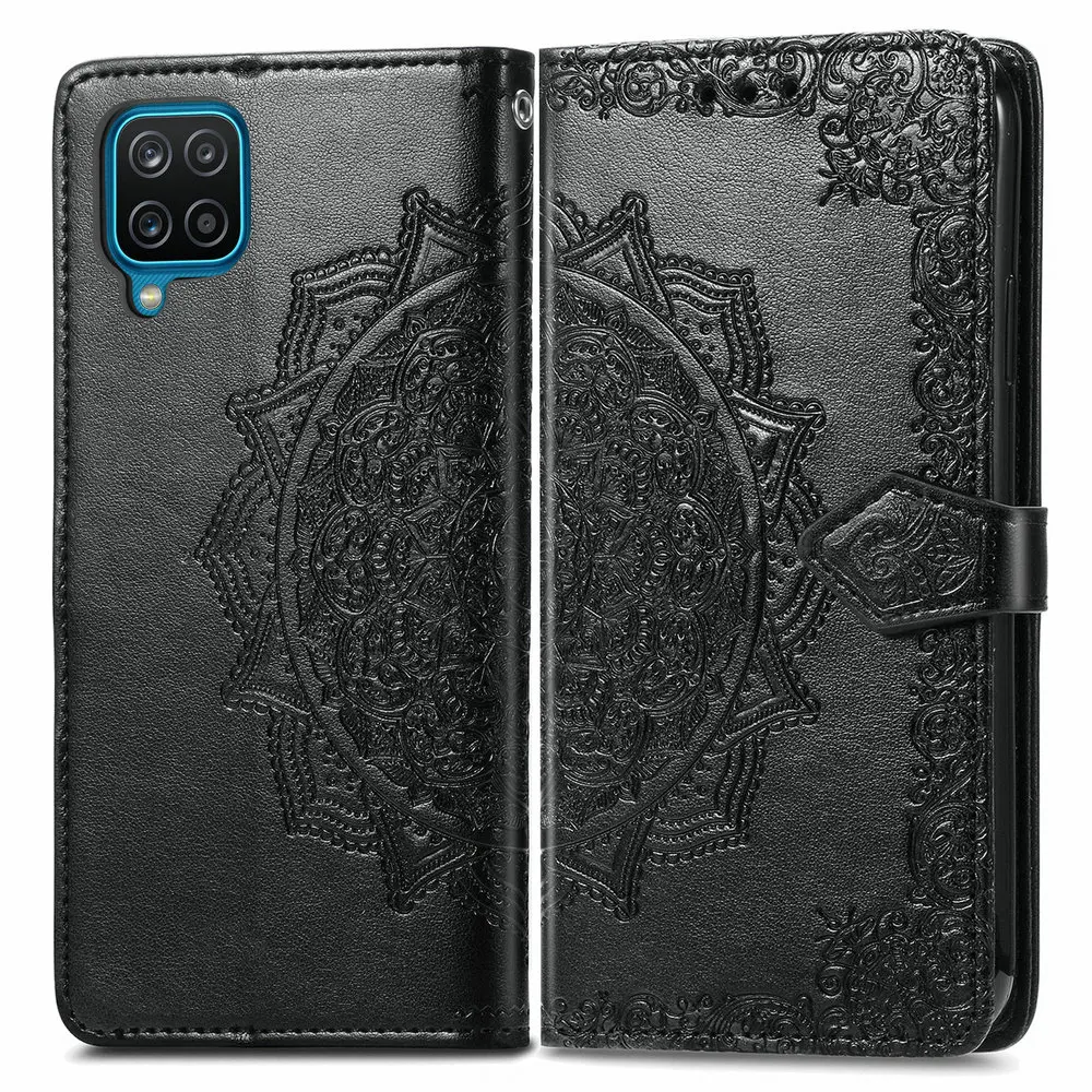 mandala leather card slot wallet phone case for samsung galaxy a12 a02s a42 5g 2020 a 12 52 a32 a52 a72 flip cover shell coque free global shipping