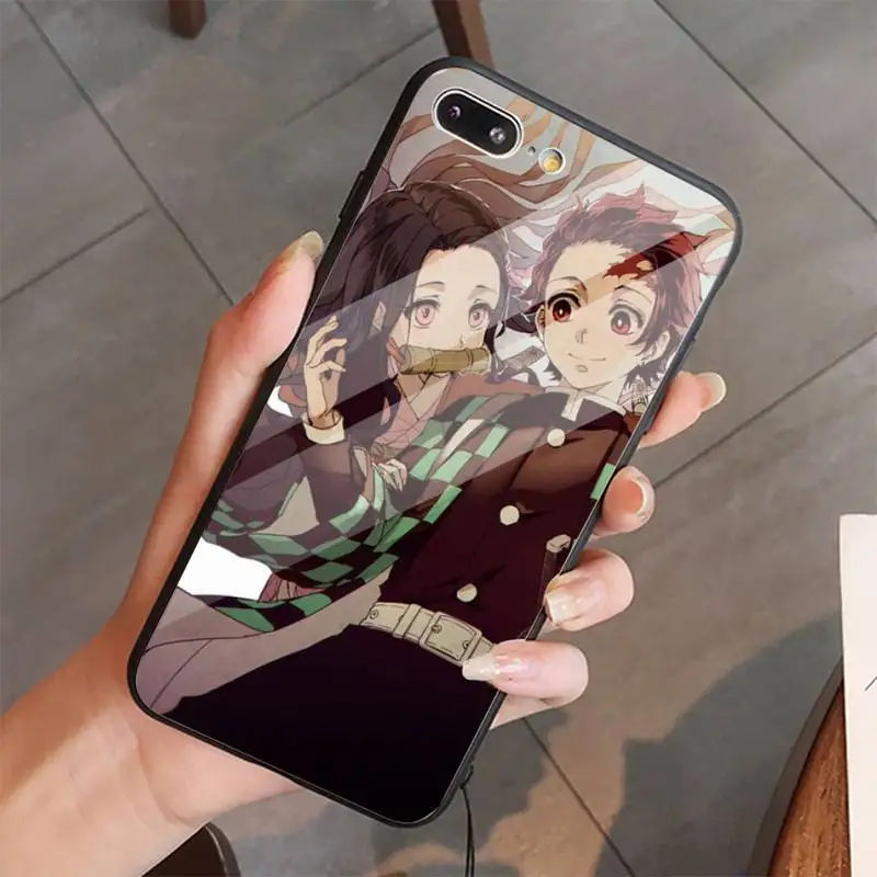 

Kamado Nezuko Kimetsu Anime Phone Case Tempered glass For iphone 5C 6 6S 7 8 plus X XS XR 11 PRO MAX