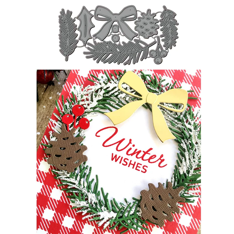 Рождественские популярные строительные Изящные металлические Вырубные штампы с