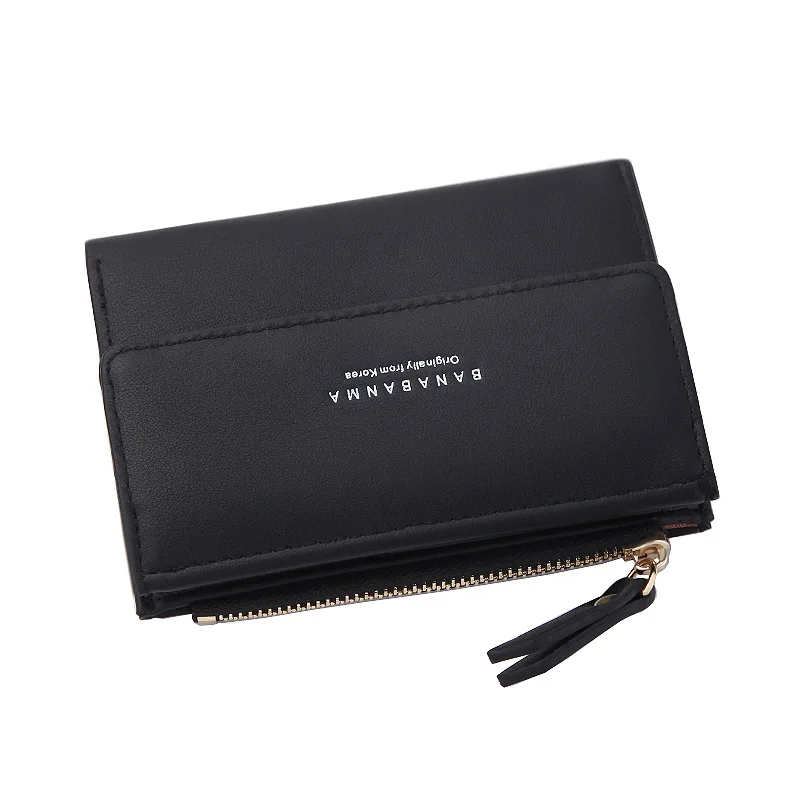

New ladies wallet fashion simple multi-card card holder student zipper buckle two-fold coin purse multi-function wallet female