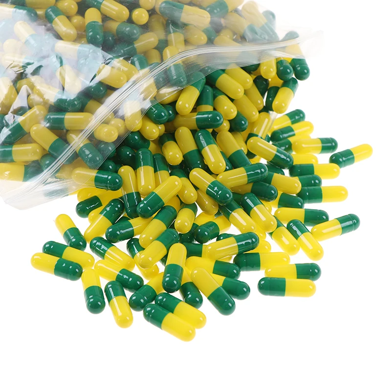 

1000Pcs Empty Hard Capsules Size 1# Hollow Gelatin Capsules Empty Pill Capsule Personal Health Care Pill Case Splitters