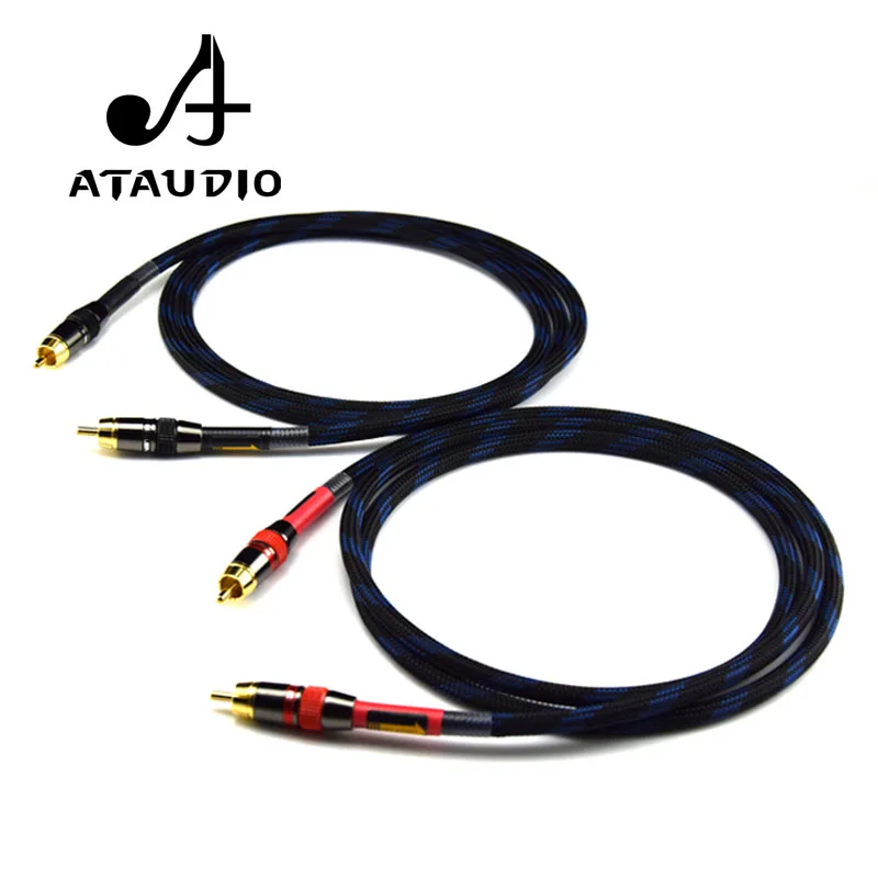 ATAUDIO Hifi RCA кабель высокого качества 4N OFC HIFI 2RCA мужской аудио для наушников DAC D90 A90 DX3