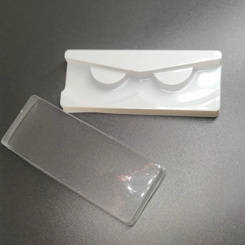 

10PCS Wholesale Transparent Lashes Trays 25MM Mink Lashes Plastic Rectangle Eyelash Packing Box Bulk Vendors Holder Eyelash