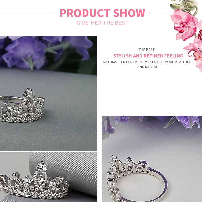 MISSITA 100% 2019 новые модные классические кольца с короной для женщин прозрачным