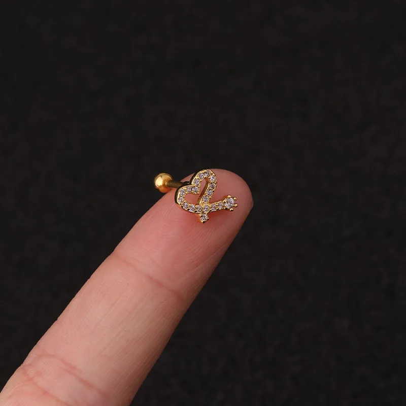 Серьга-гвоздик из нержавеющей стали с фианитом женская Модное изящное Ювелирное