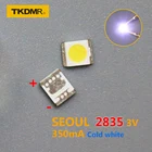 Светодиодный светильник TKDMR, 20 шт., 1 Вт, 3 в, 3528, 2835, 131LM, холодный белый, светодиодный, ЖК-дисплей
