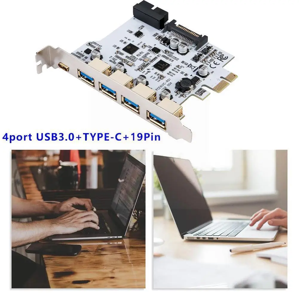 

Плата расширения Usb 3.0 Pci-e Type-C, 5 портов, Usb 3,0