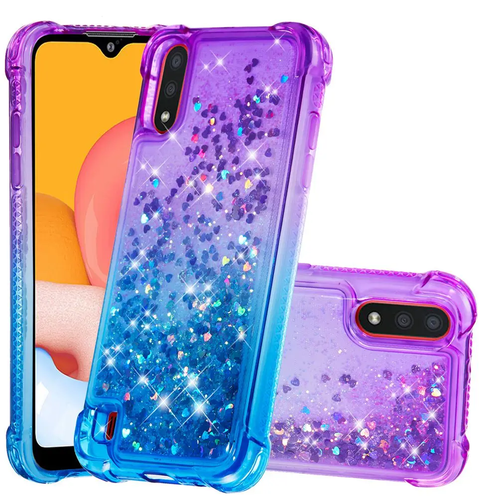 Чехол A01 для Samsung Galaxy A21 чехол с блестками динамический ударопрочный A51 A71 A11 A41