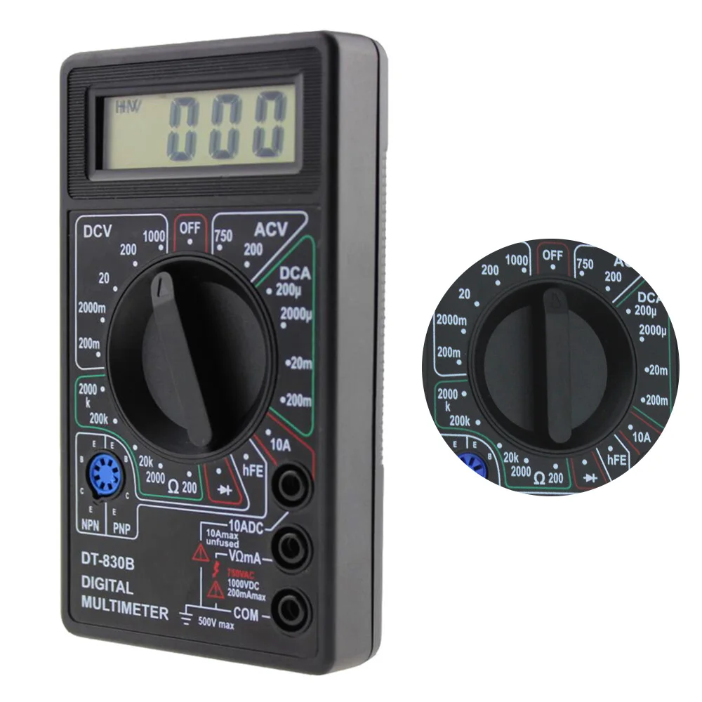 DT830B ЖК-дисплей цифровой мини-мультиметр Вольтметр Амперметр Омметр DC AC 750/1000V Ток