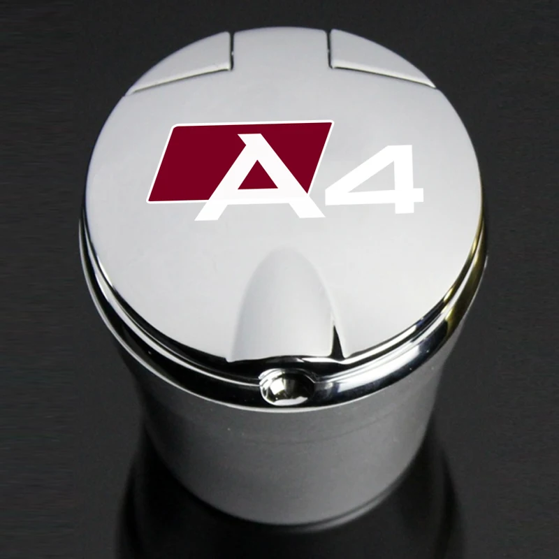 

4S Car Ashtray With Blue LED Light Metal Liner Car LOGO styling Accessorie For Audi A4 B5 B6 B7 B8 B9 Styling Automobiles Tuning