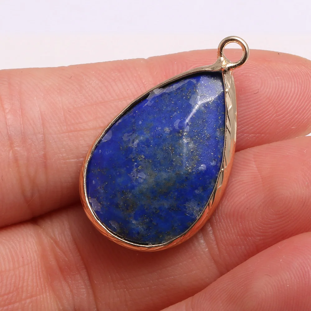 

2pcs Natural Stone Crystal Faceted Lapis lazuli / Flash Labradorite Pendant for DIY Jewelry Making Nacklace Earring Size 16x30mm