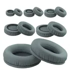 Амбушюры 70 мм 90 мм 100 мм мягкой пены памяти средства ухода за кожей Шеи Thcikness 28 мм серый округлые белок кожи для Sennheiser для sony для наушников AKG