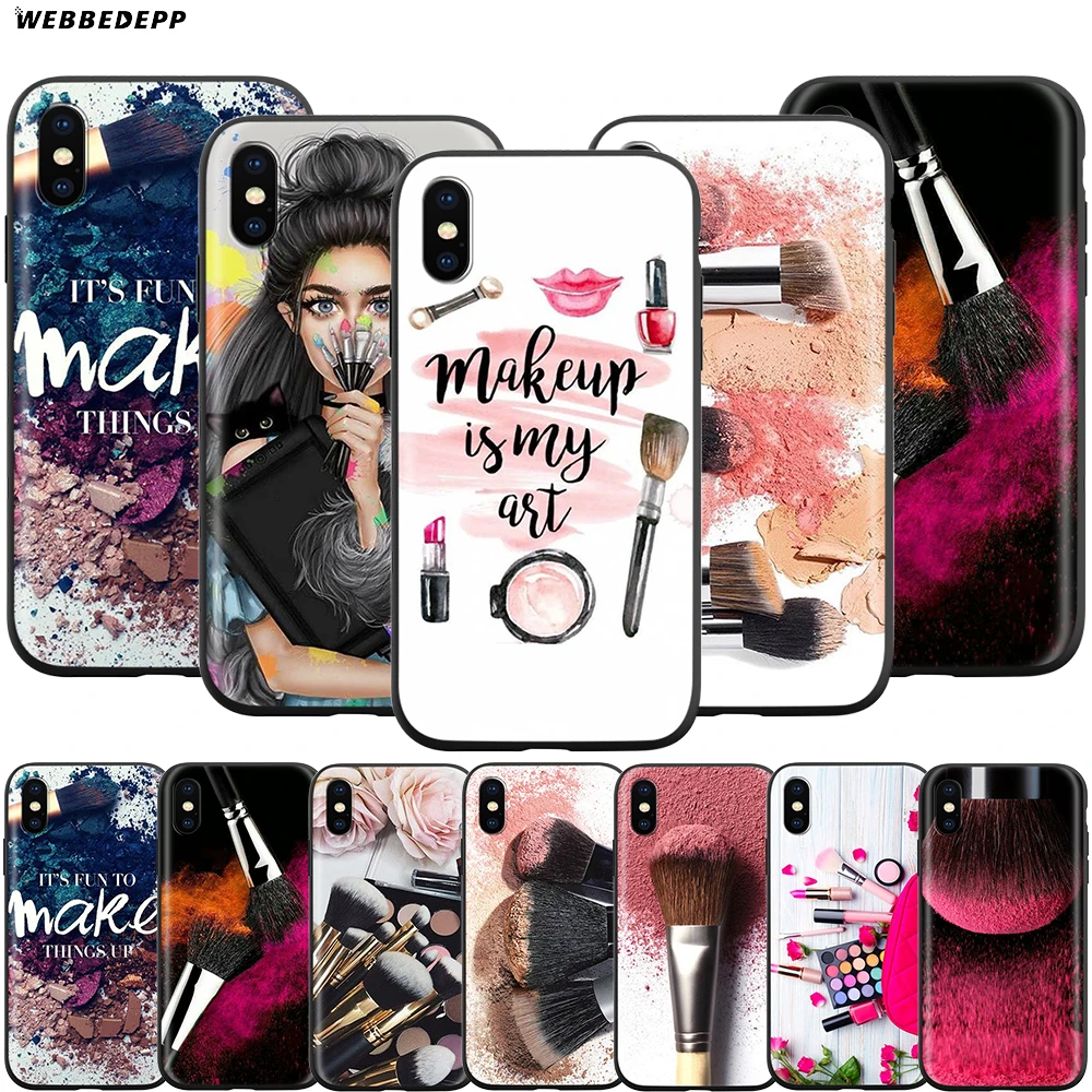 Webbedepp красивая девушка макияж кисти чехол для Apple iPhone 12 Mini 11 Pro XS Max XR X 8 7 6 6S Plus 5 5S