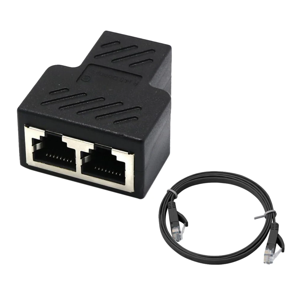 Адаптер-разветвитель на 2 порта кабель LAN Ethernet переходник с кабелем |