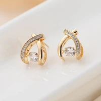e049 new fashion creative smart three dimensional hollow zircon crystal earrings party gift wedding woman earrings jewelry 2021
