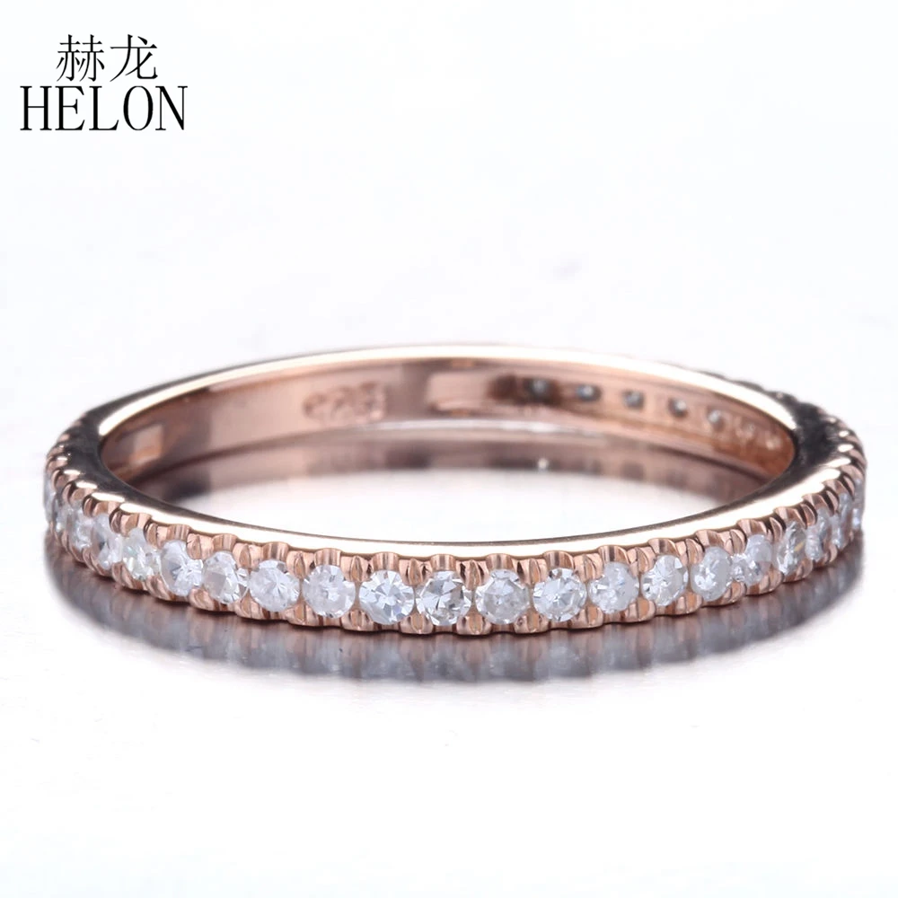 

Кольцо HELON с муассанитом женское, обручальное кольцо из розового золота 10 к, 0,33 карат, для лабораторий