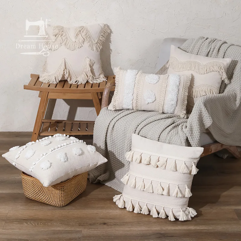 

2pcs Pillow Case Tassel Tufted Pattern Bohemia 45*45cm 30*50cm Home Decorative For Sofa Pillow Chair Car Cushion Case Home Decor