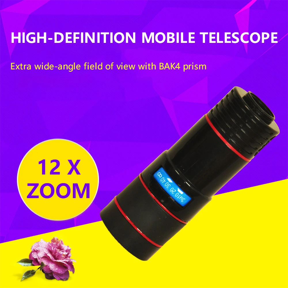 

Монокуляр с держателем для смартфона, 12-кратное увеличение, окуляр, телескоп для наблюдения за дикой природой, птицами, кемпинга, пешего тур...